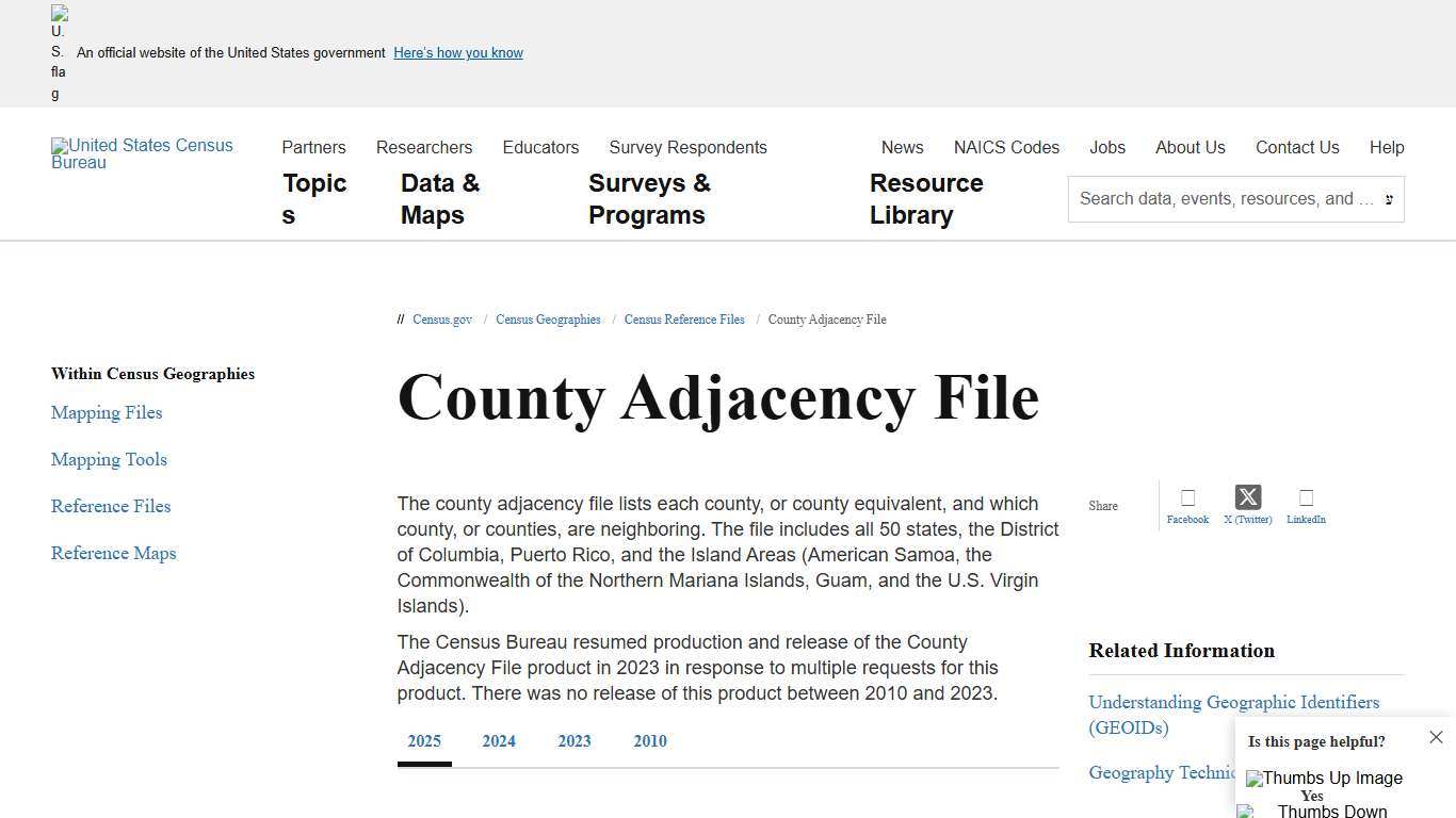 County Adjacency File